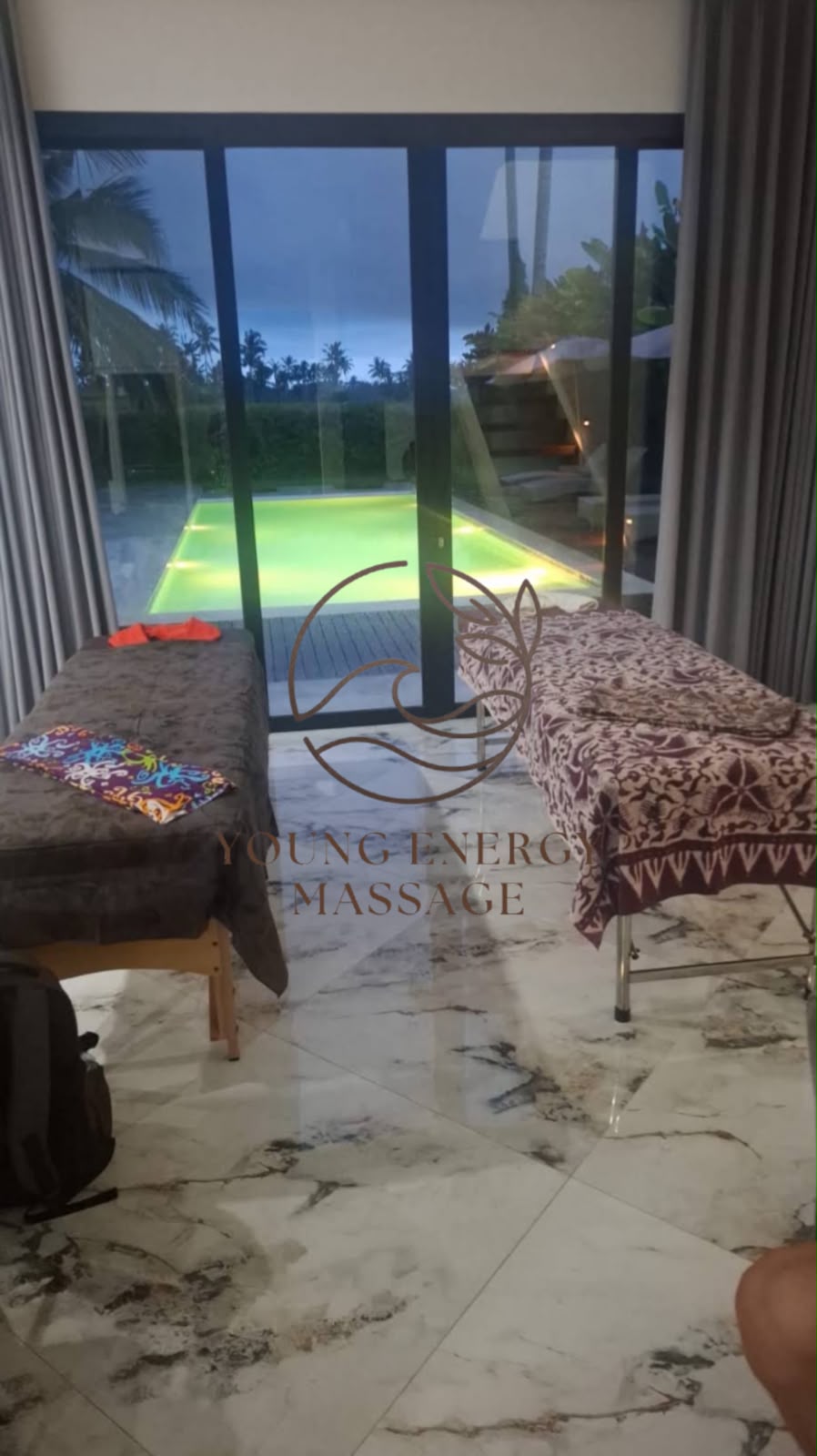 Young Energy Massage session setup
